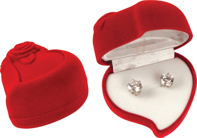 240-hs2cz Cubic Zirconia Earrings With Heart (case Of 50)