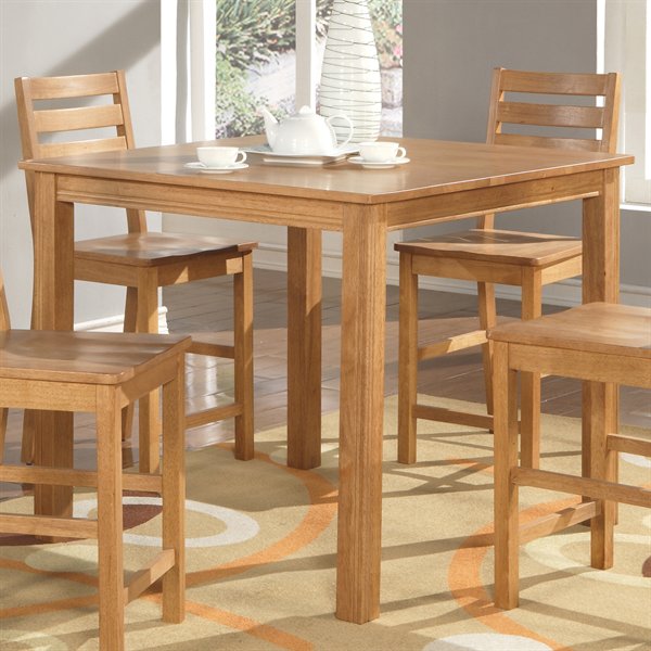 Wooden Imports Cb06-t-oak Café Pub Counter Height Square Table - Natural Oak