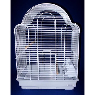 1704wht Shell Top Bird Cage In White