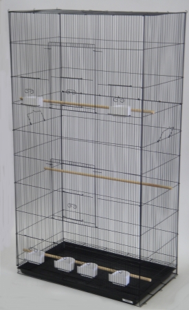 3x2494blk Lot Of Three X-large Bird Breeding Cages In Black