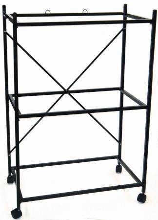 Three Shelf Stand For Medium Bird Breeding Cage In Black