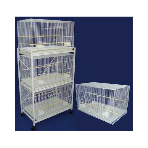4x2474wht And 1x4164wht Lot Of 4 Medium Breeding Cages With One 3 Tie Stand In White