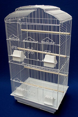Shall Top Small Bird Cage In White