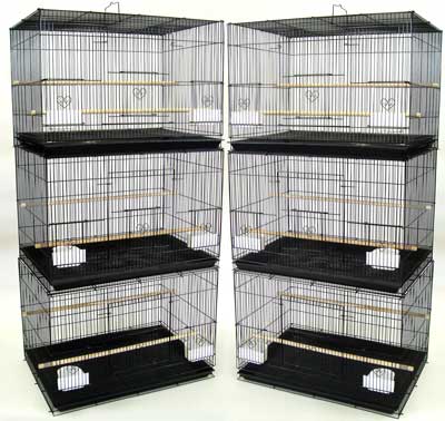 Lot Of Six Small Bird Breeding Cages In Black