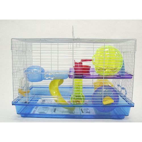 12 In. Clear Plastic Hamster-mice Cage In Blue
