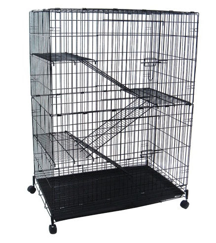 4 Levels Small Animal Cage In Black