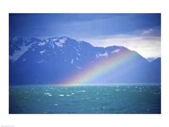 Sal20051714 Rainbow Over A Sea Resurrection Bay Kenai Fjords National Park Alaska Usa -24 X 18- Poster Print