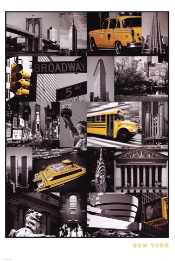 Art Prints Pyrpp32632 New York -collage- -24 X 36- Poster Print