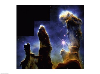 Sal6083212 Gaseous Pillars Of M-16 Eagle Nebula Star Birth Photographed By Hubble Space Telescope -24 X 18- Poster Print