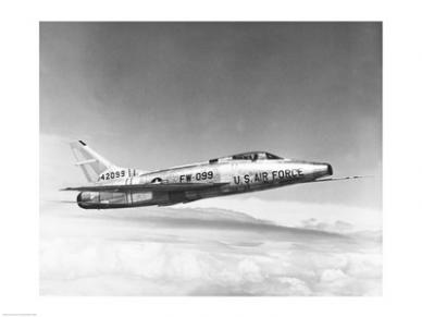 Sal25544099 Side Profile Of A Fighter Plane In Flight F-100c Super Sabre -24 X 18- Poster Print