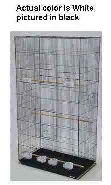 3x2494wht Lot Of Three X-large Bird Breeding Cages In White