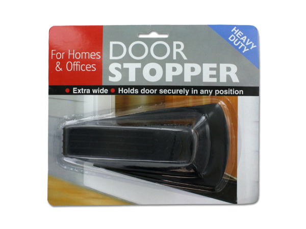 Ht017-72 Black Plastic Heavy Duty Door Stopper - Pack Of 72