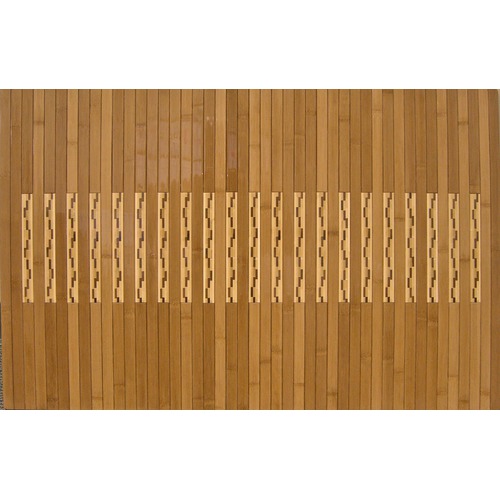 20 In. X 32 In. High Gloss Inlaid Bamboo Kitchen-bath Mat- Rubber-backed