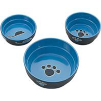 7 In. Fresco Dog Dish - Blue
