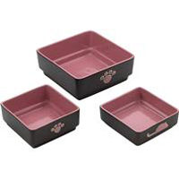 5 In. Four Square Dog Dish - Pink