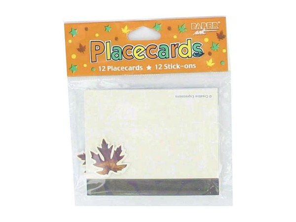 Place cards with autumn leaf design Pack of 108