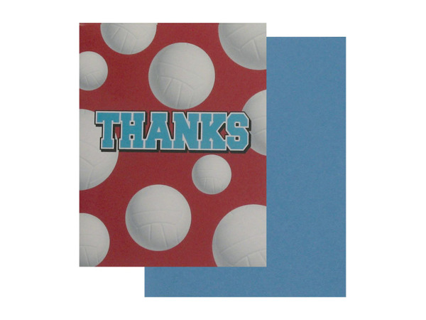 Volleyball thank you cards#44; set of 8 Pack of 48