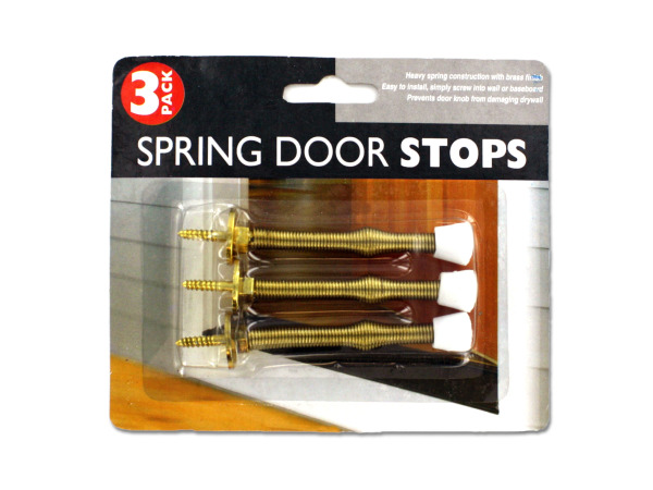 3 Pack Spring Door Stop Set - Pack Of 48
