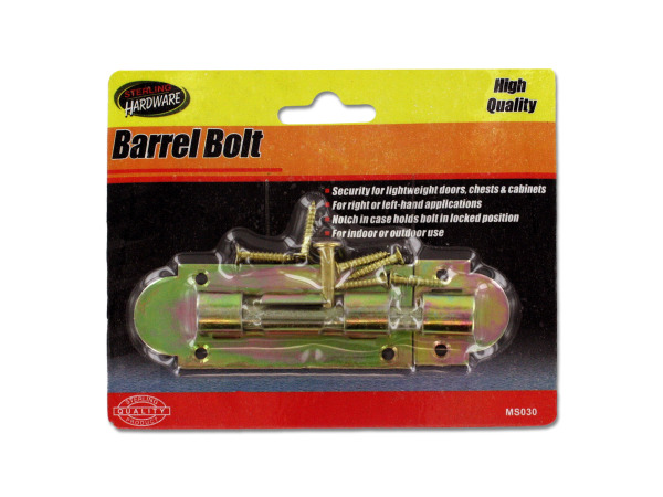 Barrel Bolt With Screws - Pack Of 48