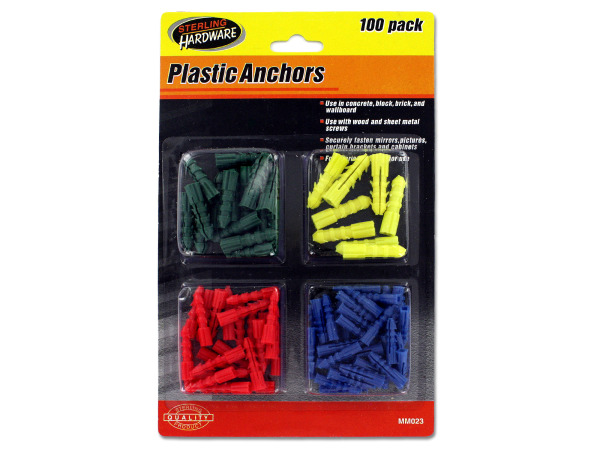 Mm023-24 1" Long Durable Plastic Anchors - Pack Of 24