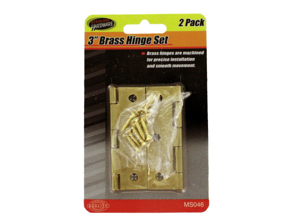 3" Brass Hinge Set With Screws - Pack Of 72