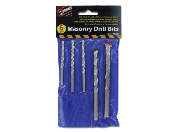 Ms089-24 5 Pack Masonry Drill Bits On A Header Card - Case Of 24