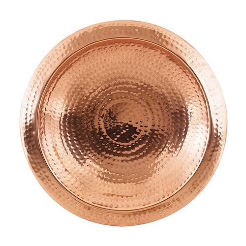 Achla Bbhc-01t Hammered Copper Bowl With Rim Threaded