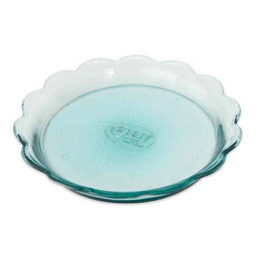 Scalloped Rim Recycled Glass Tray
