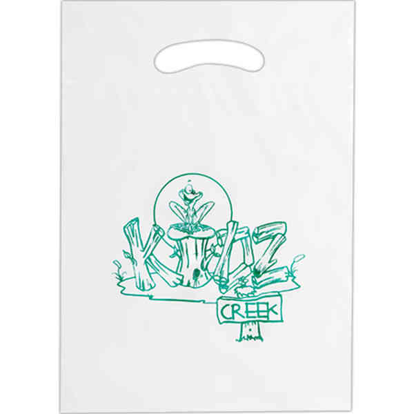 12bd912 Ecological Plastic Die Cut Bag With 2 In. Gusset - Pack Of 250