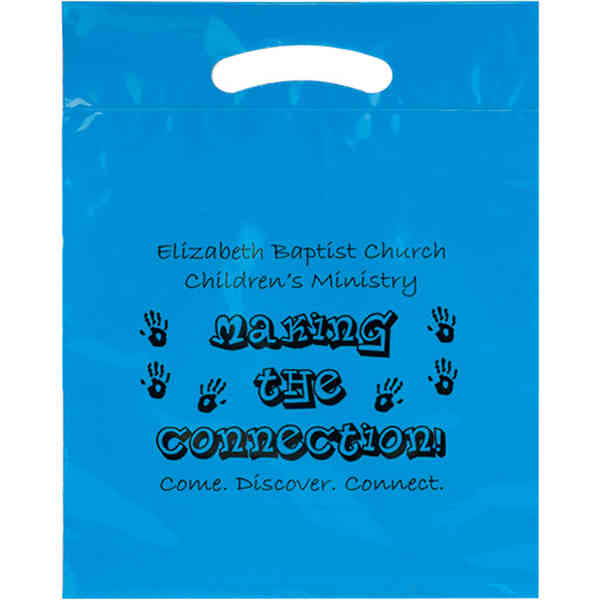 12dc1519 Plastic Bag With Die Cut Fold-over Reinforced Handle With 3 In. Gusset - Pack Of 250