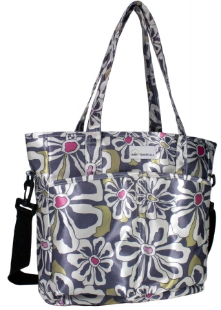 Amy Michelle NOCHFLO New Orleans Charcoal Floral Poly Satin with Green Lining