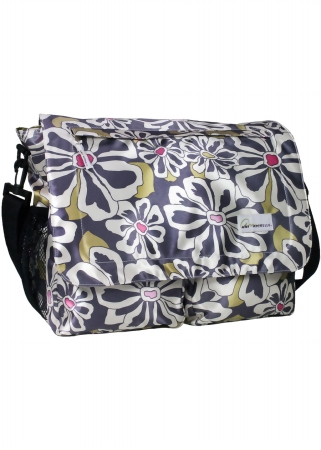 Amy Michelle SEACHFLO Seattle Charcoal Floral Poly Satin with Green lining