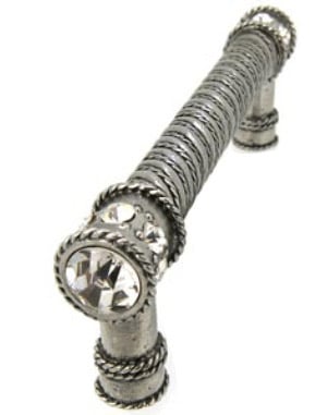 7219-8 Cartier 4 In. Center To Center Pull In Bright Pewter