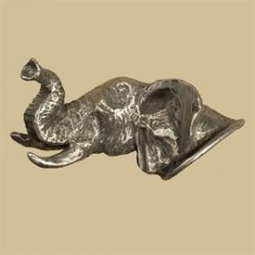 148-1 Elephant Facing Left Head Knob In Pewter Matte