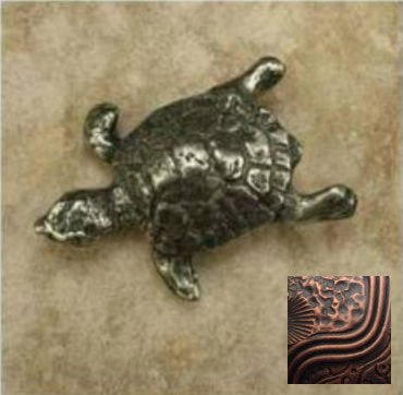 390-16 Turtle Knob In Antique Copper