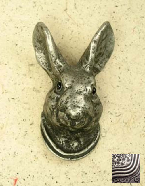 406-1 Hare Head Knob In Pewter Matte