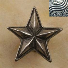 200-8 Large Star Knob In Pewter Bright
