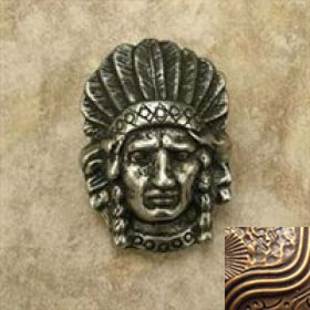 364-3 Indian Head Knob In Rubbed Bronze