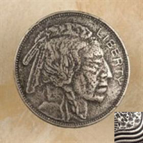 369-1 Indian Head Nickel Knob In Pewter Matte