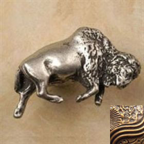 378-3 Buffalo Facing Left Knob In Rubbed Bronze