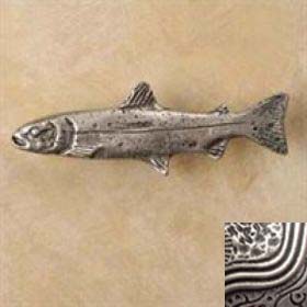 404-1 Trout Small Facing Right Knob In Pewter Matte
