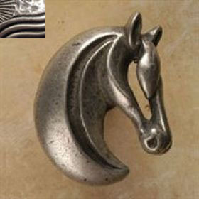 250-20 Gelding Horse Facing Right Cabinet Knob In Satin Pewter