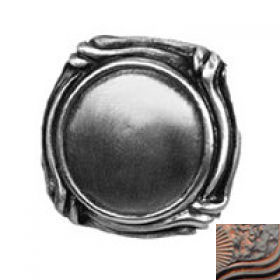 1097-730 Small Mai Oui Thin Knob In Black With Terra Cotta