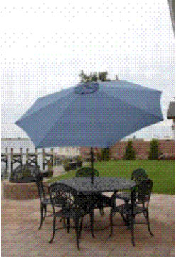 Umb-201blu 9 Ft. Aluminum Market Umbrella With Tilt - Denim Blue