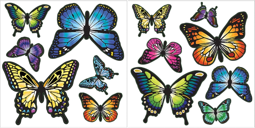 Wpd99961 Butterflies Wall Stickers Pack Of 2