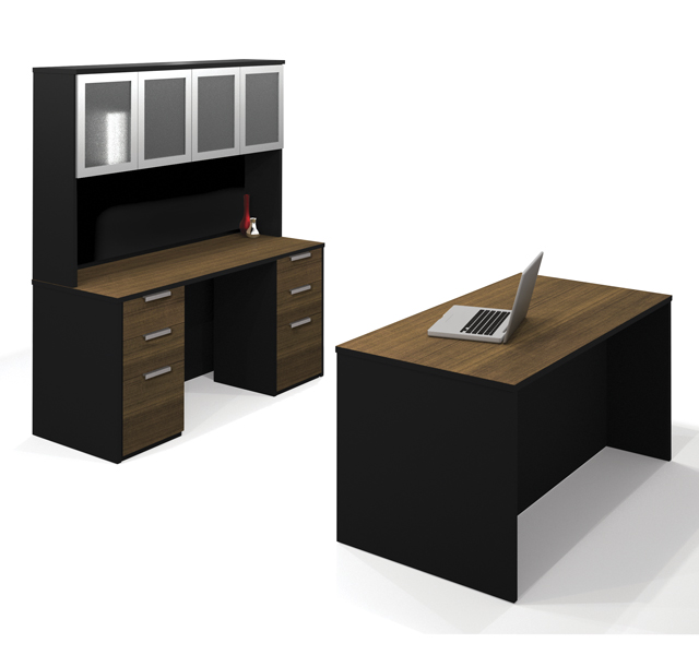 Bestar 11085698 ProConcept Executive Kit in Milk Chocolate Bamboo  Black