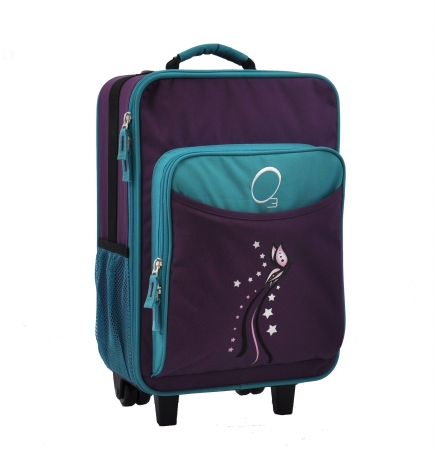 O3 O3LK004  Kids Luggage With Integrated Cooler - Turquoise Butterfly