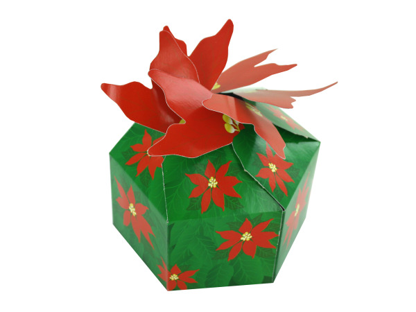 3D Poinsettia Gift Boxes Pack of 18