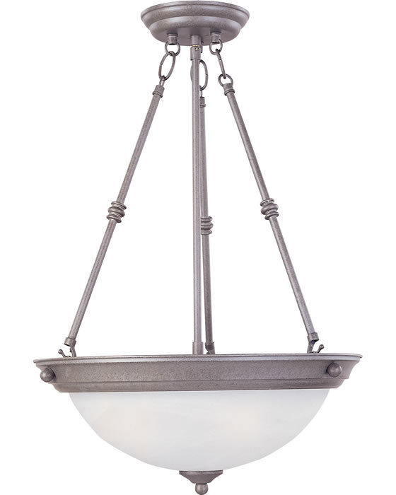 Maxim Lighting 5835FTPE Maxim 3 Light Invert Bowl Pendant in Pewter