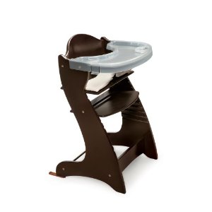 Badger Baskets 91800 Wood Baby High Chair with Tray  Espresso